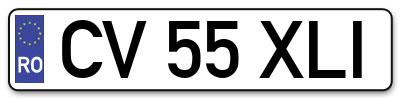 Placuta inmatriculare numar auto  CV-55-XLI, CV 55 XLI, CV55XLI