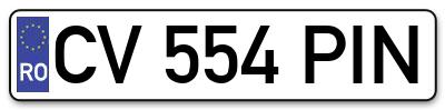 Placuta inmatriculare numar auto  CV-554-PIN, CV 554 PIN, CV554PIN