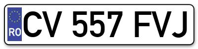 Placuta inmatriculare numar auto  CV-557-FVJ, CV 557 FVJ, CV557FVJ