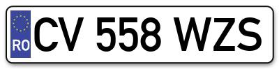 Placuta inmatriculare numar auto  CV-558-WZS, CV 558 WZS, CV558WZS