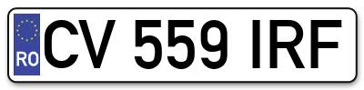 Placuta inmatriculare numar auto  CV-559-IRF, CV 559 IRF, CV559IRF