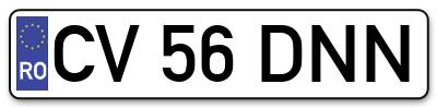 Placuta inmatriculare numar auto  CV-56-DNN, CV 56 DNN, CV56DNN