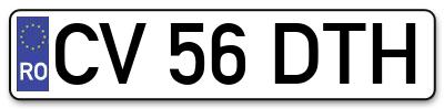 Placuta inmatriculare numar auto  CV-56-DTH, CV 56 DTH, CV56DTH