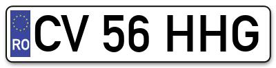 Placuta inmatriculare numar auto  CV-56-HHG, CV 56 HHG, CV56HHG