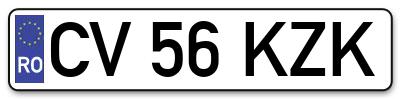 Placuta inmatriculare numar auto  CV-56-KZK, CV 56 KZK, CV56KZK