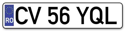 Placuta inmatriculare numar auto  CV-56-YQL, CV 56 YQL, CV56YQL