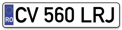 Placuta inmatriculare numar auto  CV-560-LRJ, CV 560 LRJ, CV560LRJ