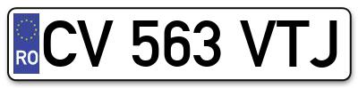 Placuta inmatriculare numar auto  CV-563-VTJ, CV 563 VTJ, CV563VTJ