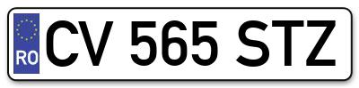 Placuta inmatriculare numar auto  CV-565-STZ, CV 565 STZ, CV565STZ