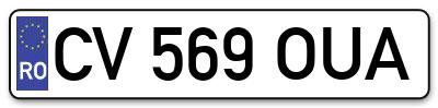 Placuta inmatriculare numar auto  CV-569-OUA, CV 569 OUA, CV569OUA