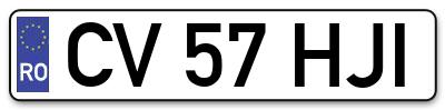 Placuta inmatriculare numar auto  CV-57-HJI, CV 57 HJI, CV57HJI