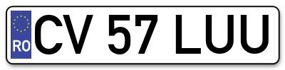 Placuta inmatriculare numar auto  CV-57-LUU, CV 57 LUU, CV57LUU