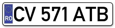 Placuta inmatriculare numar auto  CV-571-ATB, CV 571 ATB, CV571ATB