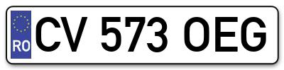 Placuta inmatriculare numar auto  CV-573-OEG, CV 573 OEG, CV573OEG