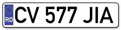 Placuta inmatriculare numar auto  CV-577-JIA, CV 577 JIA, CV577JIA