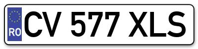 Placuta inmatriculare numar auto  CV-577-XLS, CV 577 XLS, CV577XLS