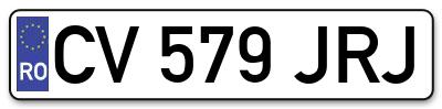 Placuta inmatriculare numar auto  CV-579-JRJ, CV 579 JRJ, CV579JRJ
