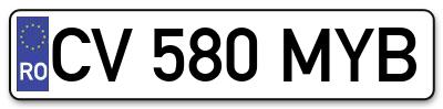 Placuta inmatriculare numar auto  CV-580-MYB, CV 580 MYB, CV580MYB