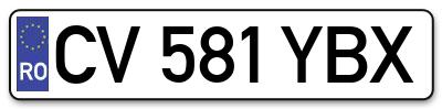 Placuta inmatriculare numar auto  CV-581-YBX, CV 581 YBX, CV581YBX