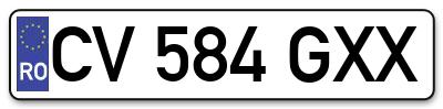 Placuta inmatriculare numar auto  CV-584-GXX, CV 584 GXX, CV584GXX