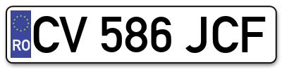 Placuta inmatriculare numar auto  CV-586-JCF, CV 586 JCF, CV586JCF