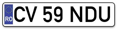 Placuta inmatriculare numar auto  CV-59-NDU, CV 59 NDU, CV59NDU