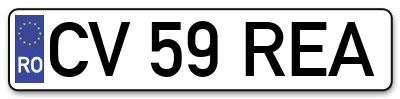 Placuta inmatriculare numar auto  CV-59-REA, CV 59 REA, CV59REA