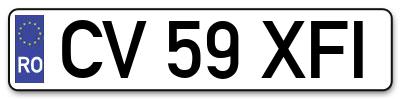Placuta inmatriculare numar auto  CV-59-XFI, CV 59 XFI, CV59XFI