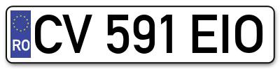 Placuta inmatriculare numar auto  CV-591-EIO, CV 591 EIO, CV591EIO
