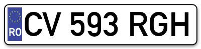 Placuta inmatriculare numar auto  CV-593-RGH, CV 593 RGH, CV593RGH