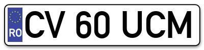Placuta inmatriculare numar auto  CV-60-UCM, CV 60 UCM, CV60UCM