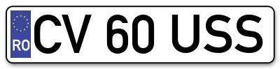Placuta inmatriculare numar auto  CV-60-USS, CV 60 USS, CV60USS