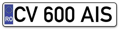Placuta inmatriculare numar auto  CV-600-AIS, CV 600 AIS, CV600AIS