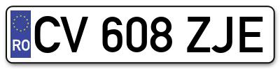 Placuta inmatriculare numar auto  CV-608-ZJE, CV 608 ZJE, CV608ZJE
