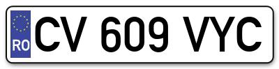 Placuta inmatriculare numar auto  CV-609-VYC, CV 609 VYC, CV609VYC