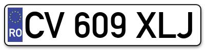 Placuta inmatriculare numar auto  CV-609-XLJ, CV 609 XLJ, CV609XLJ