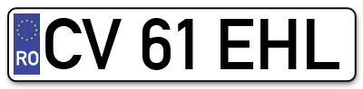 Placuta inmatriculare numar auto  CV-61-EHL, CV 61 EHL, CV61EHL