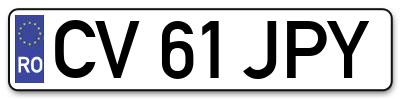 Placuta inmatriculare numar auto  CV-61-JPY, CV 61 JPY, CV61JPY
