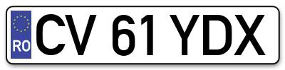 Placuta inmatriculare numar auto  CV-61-YDX, CV 61 YDX, CV61YDX