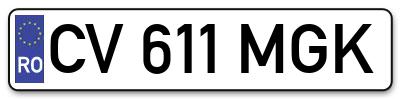 Placuta inmatriculare numar auto  CV-611-MGK, CV 611 MGK, CV611MGK