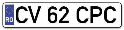 Placuta inmatriculare numar auto  CV-62-CPC, CV 62 CPC, CV62CPC