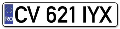 Placuta inmatriculare numar auto  CV-621-IYX, CV 621 IYX, CV621IYX