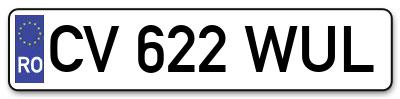 Placuta inmatriculare numar auto  CV-622-WUL, CV 622 WUL, CV622WUL