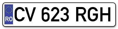 Placuta inmatriculare numar auto  CV-623-RGH, CV 623 RGH, CV623RGH