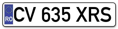 Placuta inmatriculare numar auto  CV-635-XRS, CV 635 XRS, CV635XRS