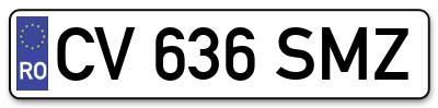 Placuta inmatriculare numar auto  CV-636-SMZ, CV 636 SMZ, CV636SMZ