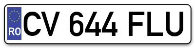 Placuta inmatriculare numar auto  CV-644-FLU, CV 644 FLU, CV644FLU