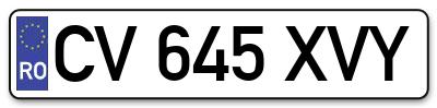 Placuta inmatriculare numar auto  CV-645-XVY, CV 645 XVY, CV645XVY