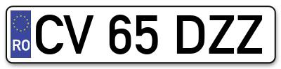 Placuta inmatriculare numar auto  CV-65-DZZ, CV 65 DZZ, CV65DZZ