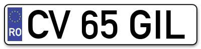Placuta inmatriculare numar auto  CV-65-GIL, CV 65 GIL, CV65GIL